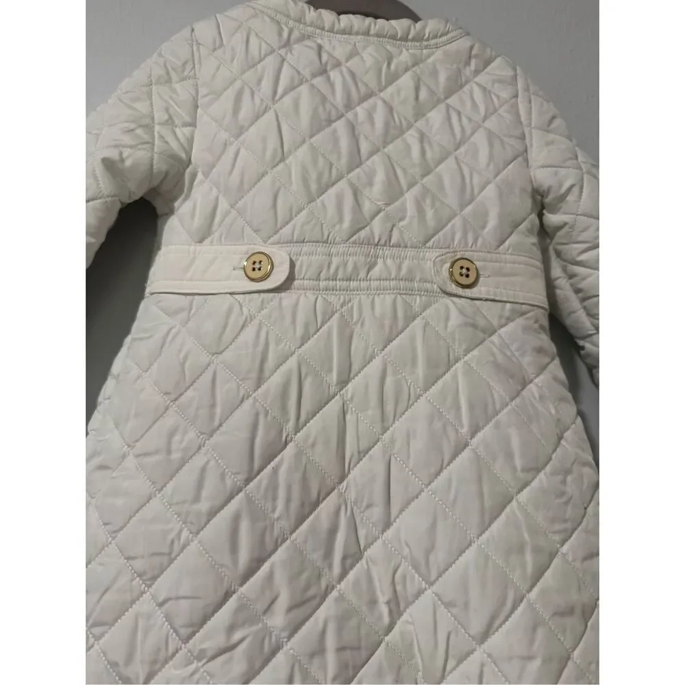 Janie and Jack white button front puffer jacket 12-24 M